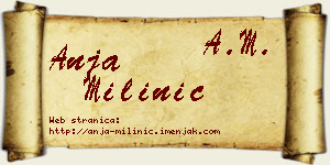 Anja Milinić vizit kartica